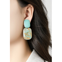 Ntombi - Boucle d'oreille clip Acier Bleue
