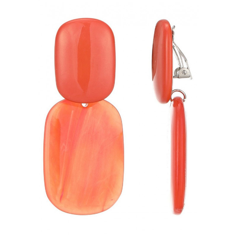 Ntombi - Boucle d'oreille clip Acier Orange