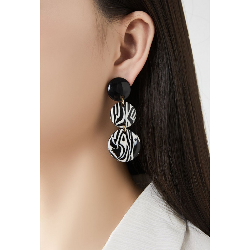 Nyx - Boucle d'oreille clip Acier Zébré