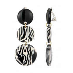 Nyx - Boucle d'oreille clip Acier Zébré