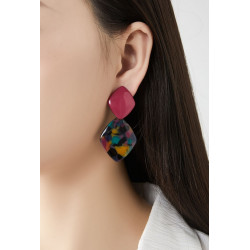 Nousha - Boucle d'oreille clip Acier Bleue
