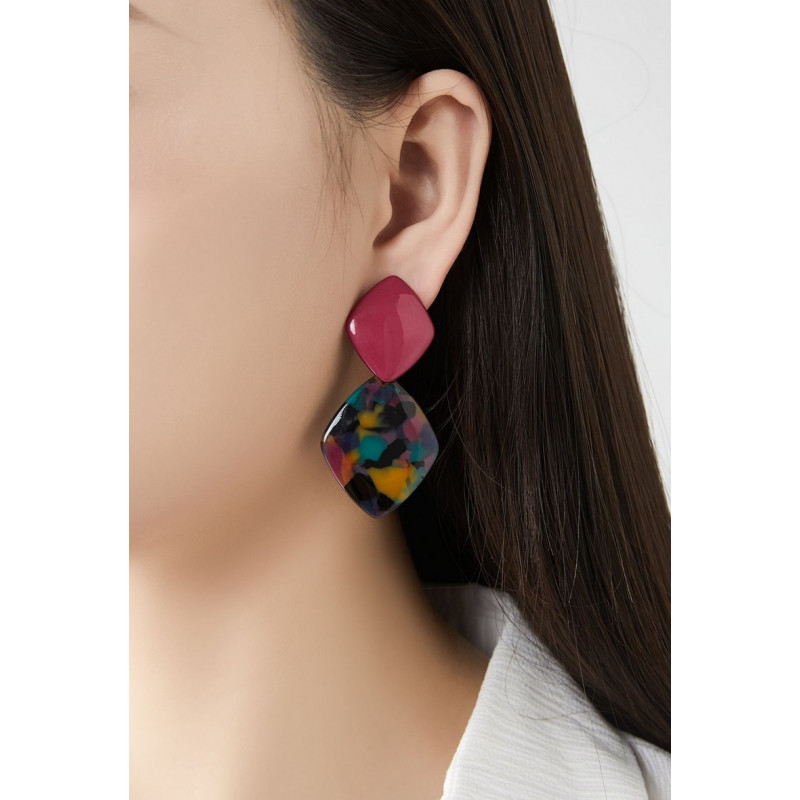 Nousha - Boucle d'oreille clip Acier Multicolore