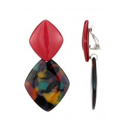 Nousha - Boucle d'oreille clip Acier Multicolore