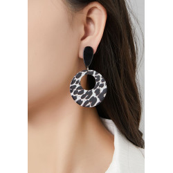 Fortune - Boucle d'oreille clip Acier Zébrée