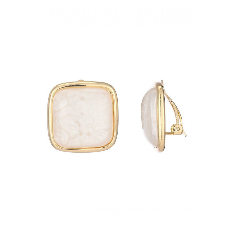 Nouha - Boucle d'oreille clip Blanche