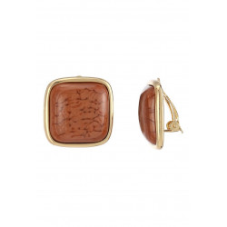 Nouha - Boucle d'oreille clip Marron