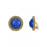 Zouhour - Boucle d'oreille clip Acier Bleue
