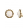 Zouhour - Boucle d'oreille clip Acier Blanche