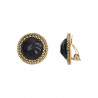 Zouhour - Boucle d'oreille clip Acier Noire