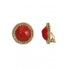 Zouhour - Boucle d'oreille clip Acier Rouge