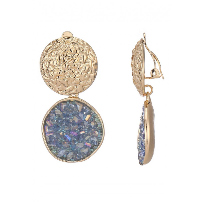 Nitza - Boucle d'oreille clip Bleue