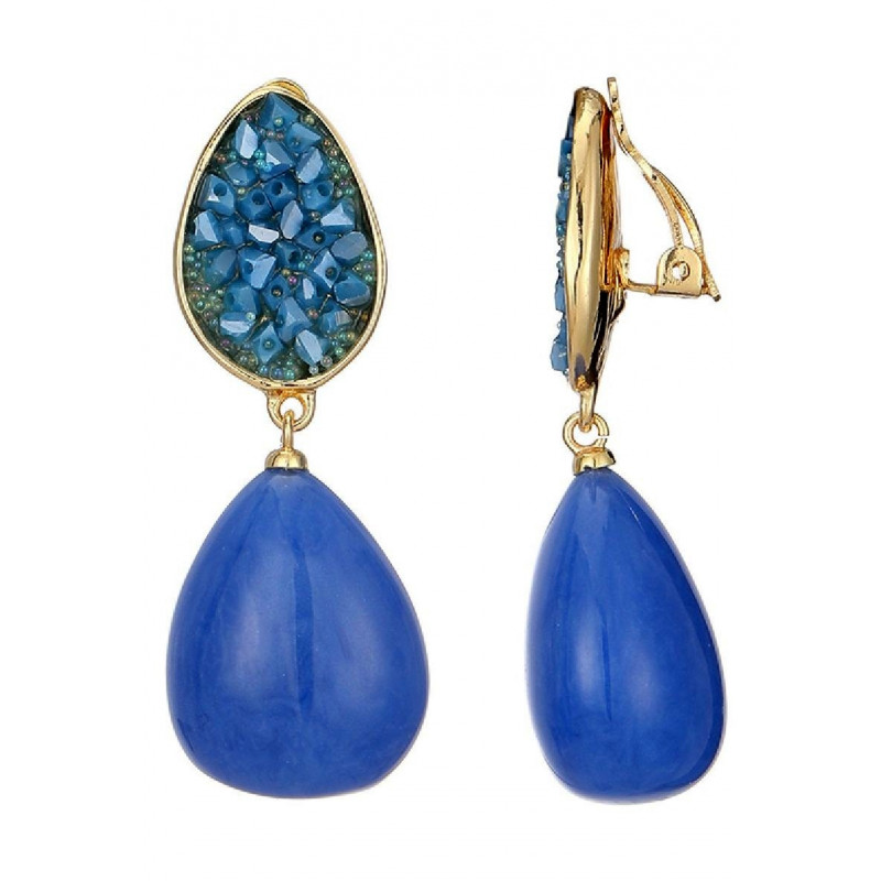 Nova - Boucle d'oreille clip Bleue