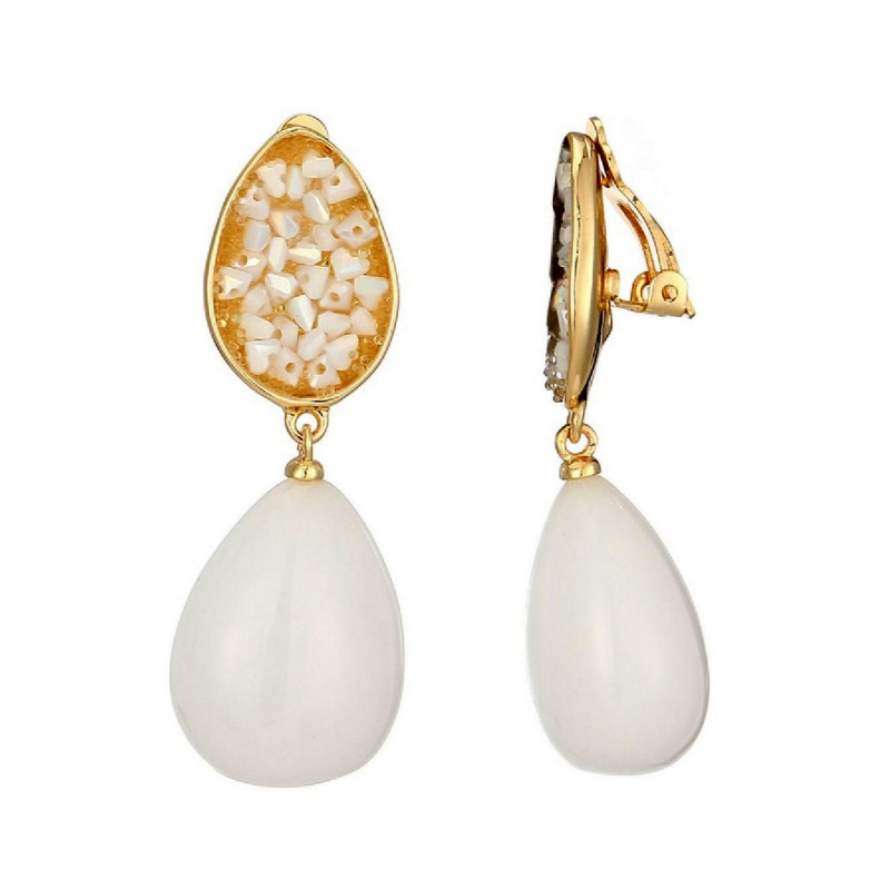 Nova - Boucle d'oreille clip Blanche