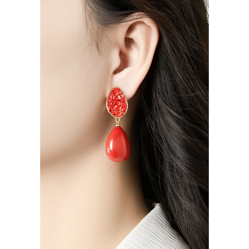 Nova - Boucle d'oreille clip Rouge