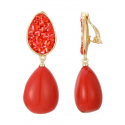 Nova - Boucle d'oreille clip Rouge