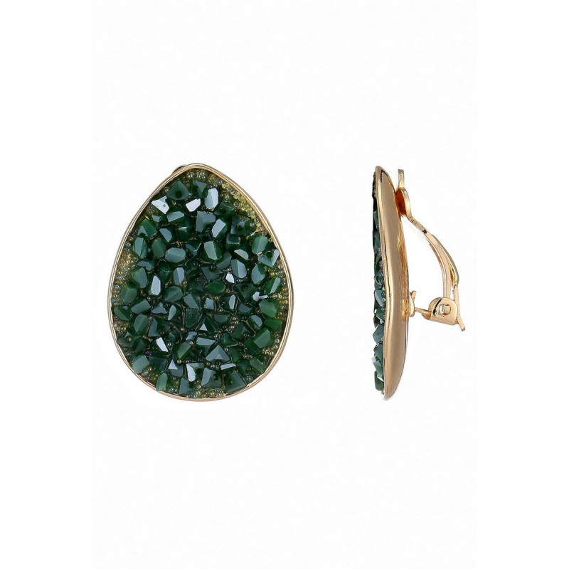 Nizhoni - Boucle d'oreille clip Verte