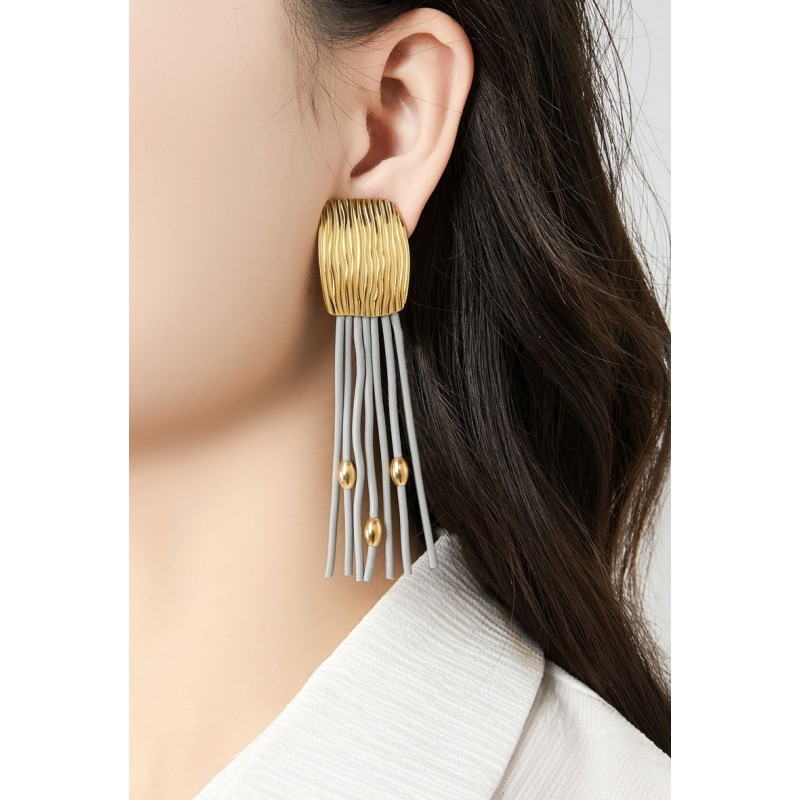 Zaytouna - Boucle d'oreille clip Grise