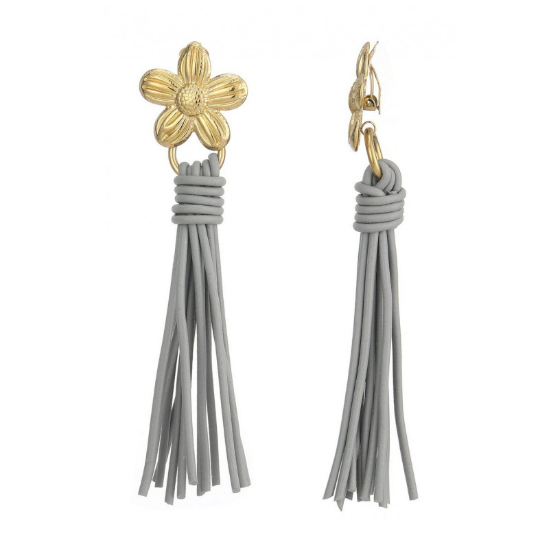 Zourria - Boucle d'oreille clip Grise