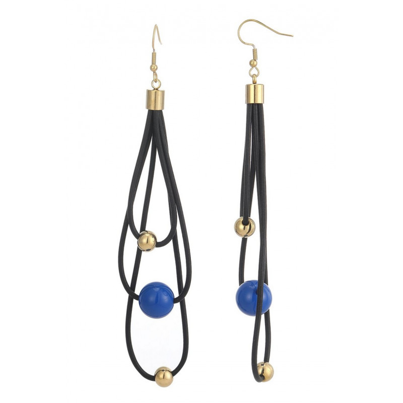 Zineb - Boucle d'oreille crochet Bleue