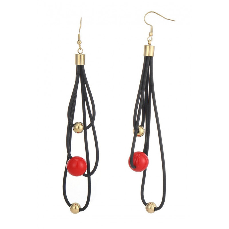 Zineb - Boucle d'oreille crochet Rouge