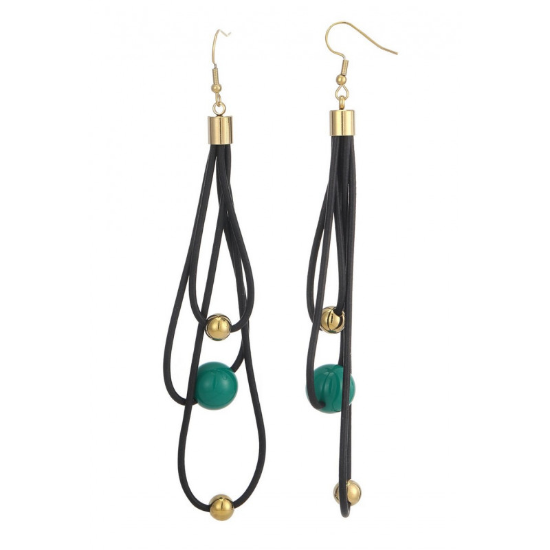 Zineb - Boucle d'oreille crochet Verte