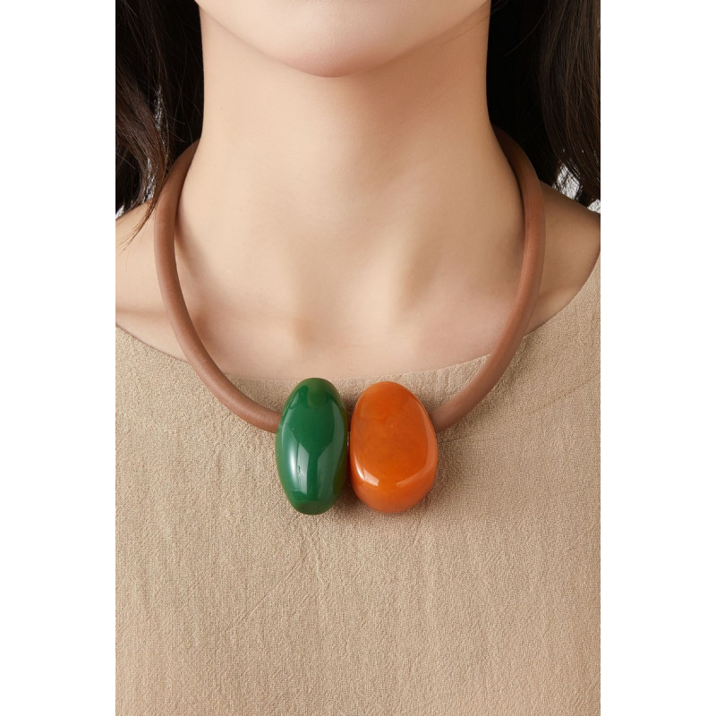 Sariha - Collier Orange Vert