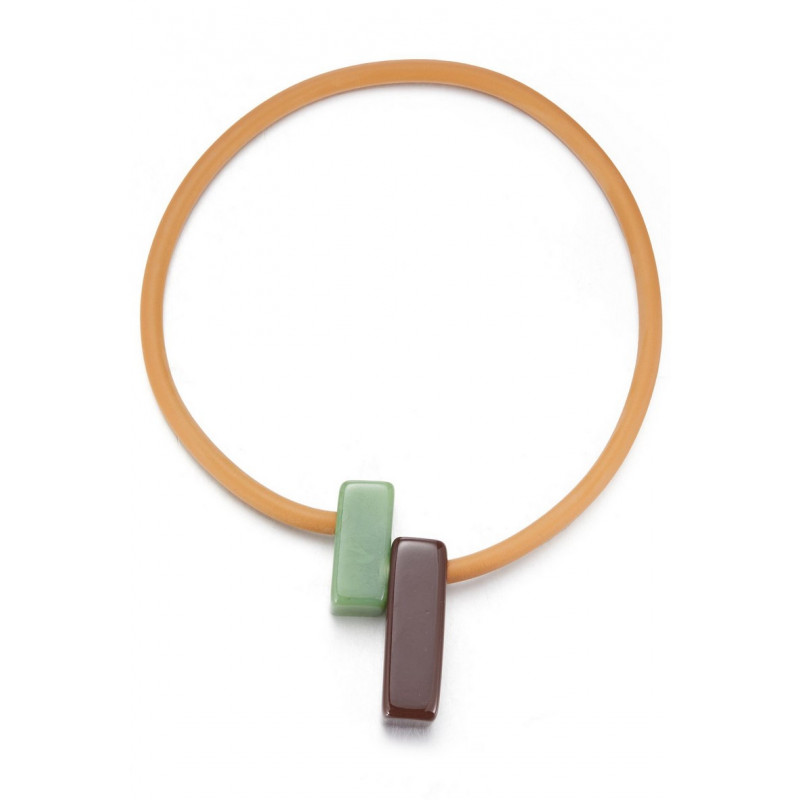 Stephanie - Collier Marron Vert