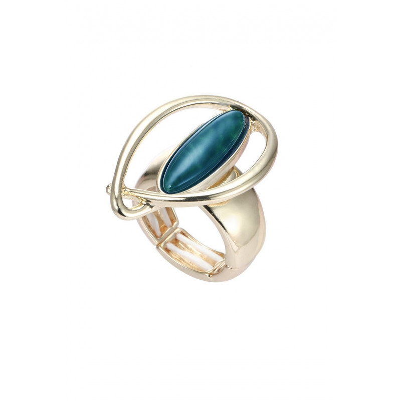 Bibiane - Bague élastique Turquoise