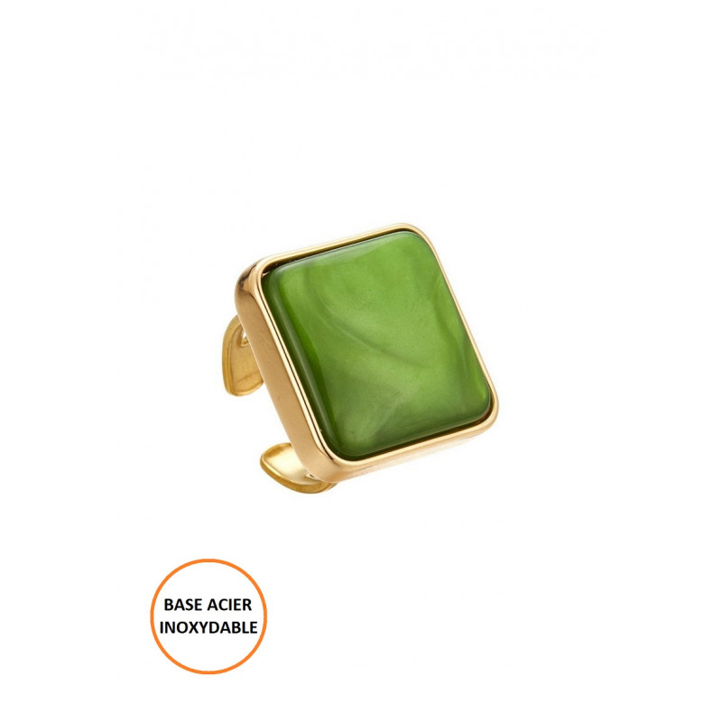 Batoul - Bague réglable Verte