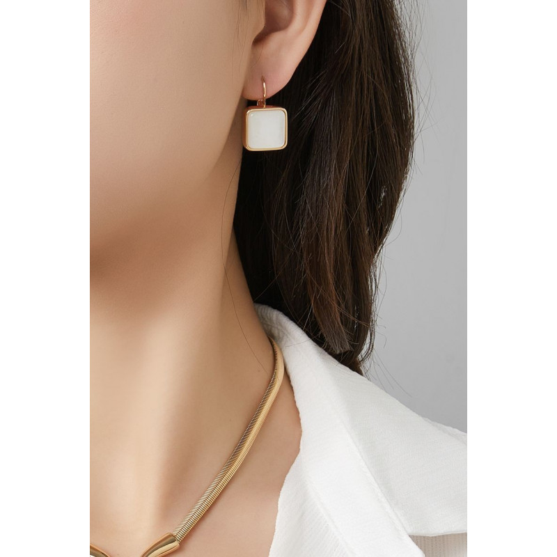 Batoul - Boucle d'oreille dormeuse Blanche