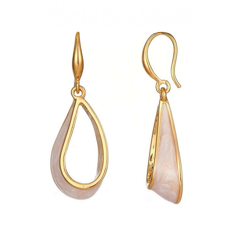 Badera - Boucle d'oreille crochet Blanche