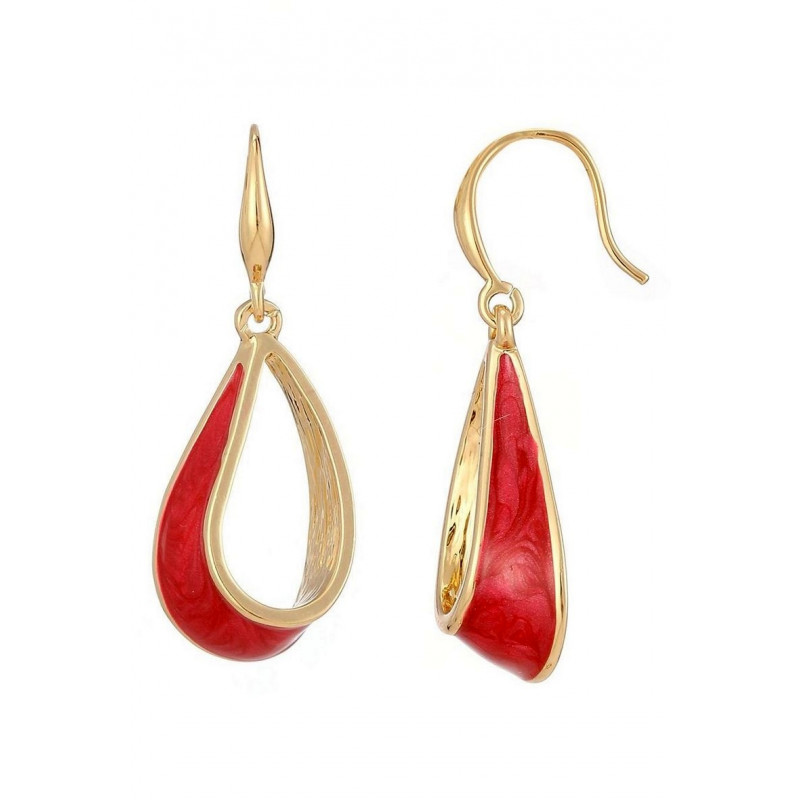 Badera - Boucle d'oreille crochet Rouge