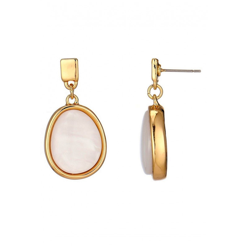 Bahrame - Boucle d'oreille tige Blanche