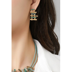 Badra - Boucle d'oreille tige Bleue