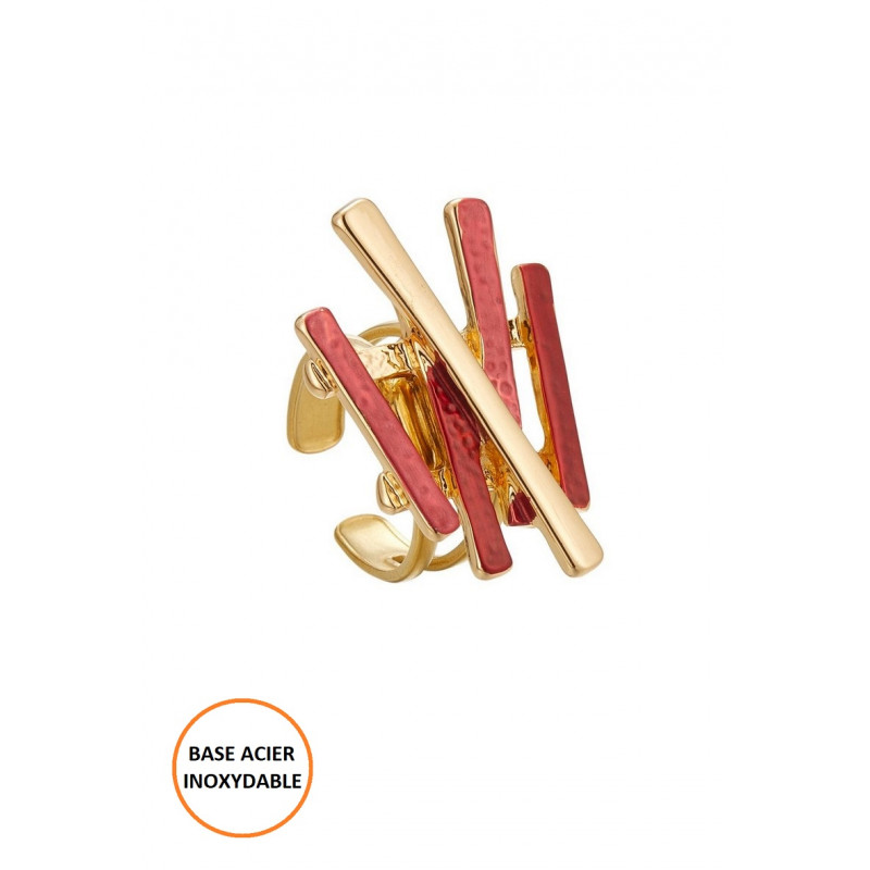 Badra - Bague réglable Rouge