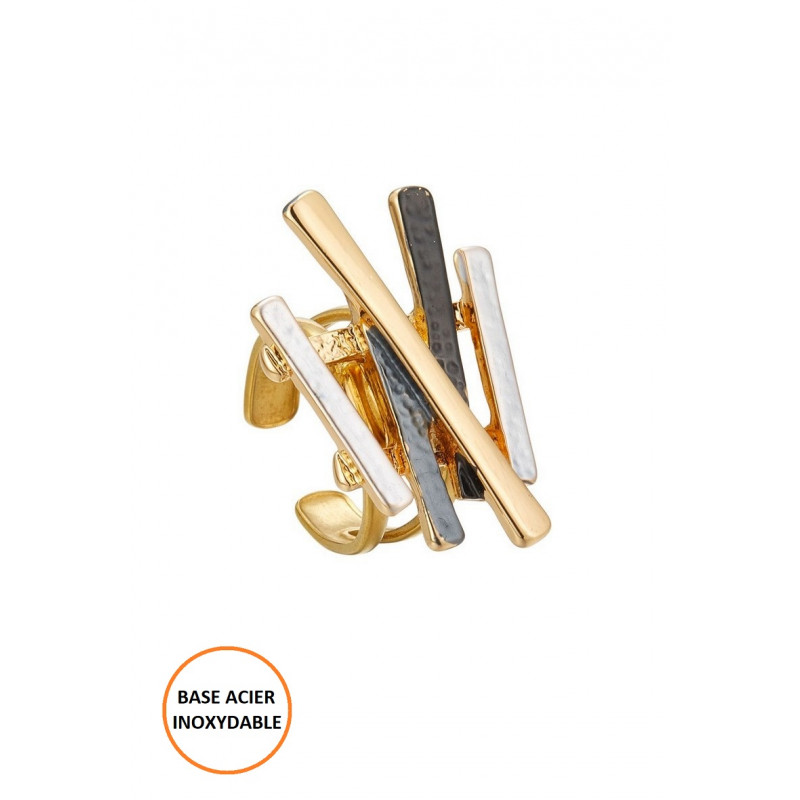 Badra - Bague réglable Noire