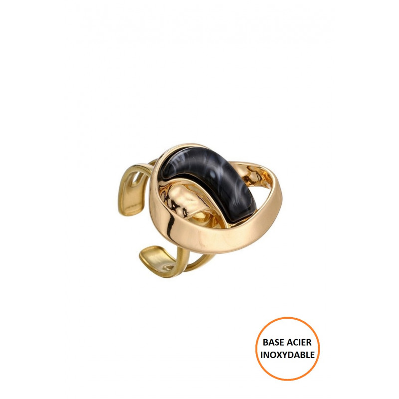 Boutayna - Bague réglable Noire