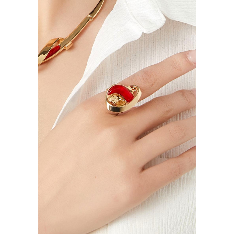 Boutayna - Bague réglable Rouge