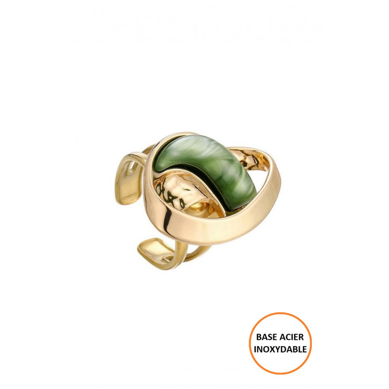 Boutayna - Bague réglable Verte