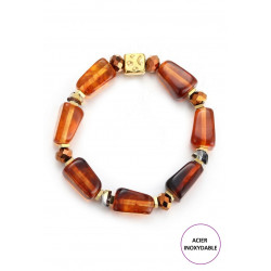 Takiyah - Bracelet élastique Marron