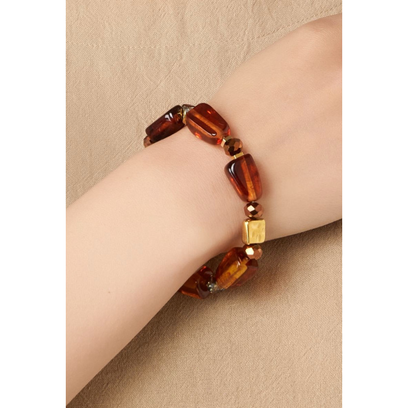 Takiyah - Bracelet élastique Marron