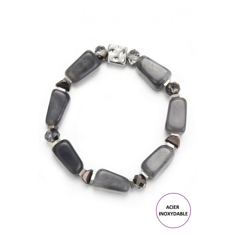 Takiyah - Bracelet élastique Gris