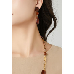 Typhaine - Boucle d'oreille tige Grise