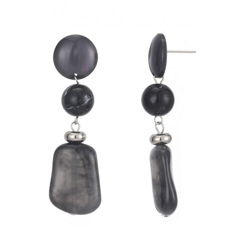 Typhaine - Boucle d'oreille tige Grise