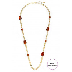 Typhaine - Sautoir Marron