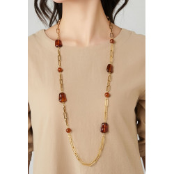 Typhaine - Sautoir Marron