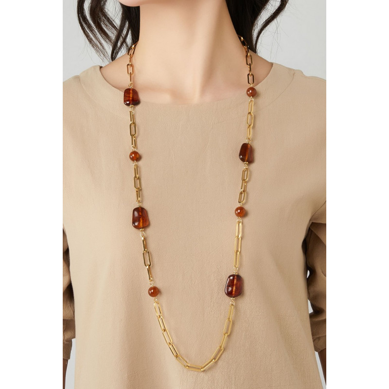 Typhaine - Sautoir Marron