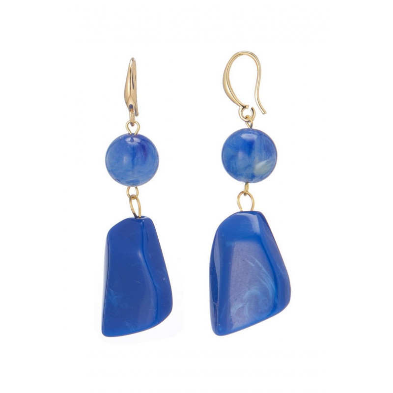 Terttu - Boucle d'oreille crochet Bleue