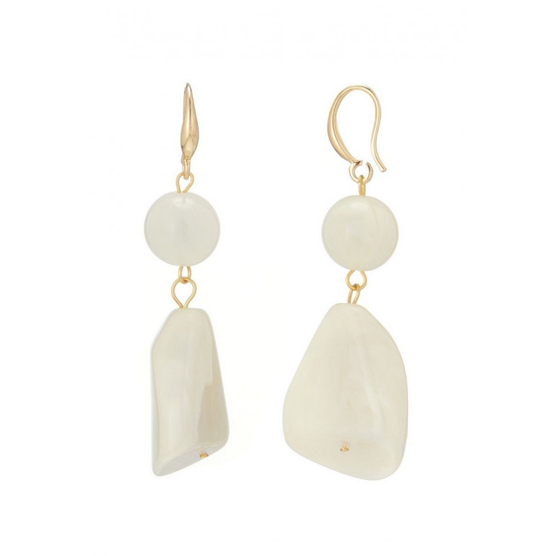 Terttu - Boucle d'oreille crochet Blanche