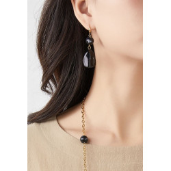 Terttu - Boucle d'oreille crochet Noire